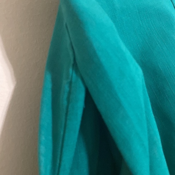 Peekskill set pant blouse women S teal ruffles button down event vacation Y2K - Picture 10 of 12